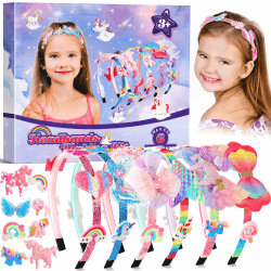🦄 Pourbibi Einhorn Geschenke für Mädchen | Haarreifen Bastelset Kinder 4-8 Jahre