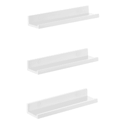 SONGMICS Wandregal, Schweberegal, 3er Set, 10 x 38 cm, mattweiß LWS38WT 🖼️📚