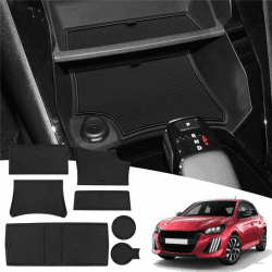 MARCHFA Gummimatten für 208 2008 E208 E2008 2020 2025 🚗 Anti-Staub Antirutschmatte (Schwarz)