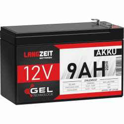LANGZEIT Akku 12V 9Ah Gel Profi Blei-Akku 💡🔋