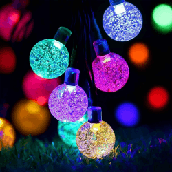 Lezonic Solar Lichterkette außen wetterfest, 50 LED, 8 Modi 7M/24Ft Mehrfarbig