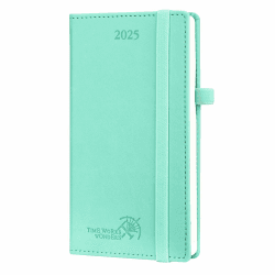 📅 POPRUN Taschenkalender 2025 Klein 16,5 x 9 cm - Kalender mit PU-Leder