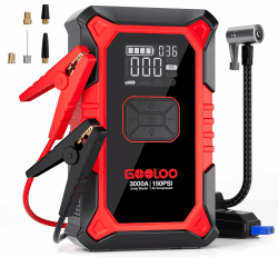 GOOLOO A3 Starthilfe Powerbank mit Kompressor, 3000A 150PSI Spitzenstrom Starter Powerbank 🚗🔋