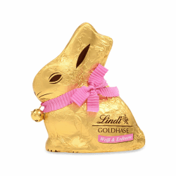 Lindt GOLDHASE | Weiße Premium Schokolade mit Erdbeerstückchen in Hasenform 🍫🐇