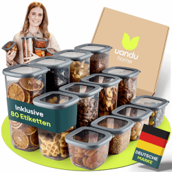 🌟 uandu Vorratsdosen mit Deckel Luftdicht - 12er Vorratsbehälter Set 🌟