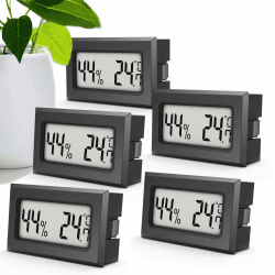 🌡️🌿 MAVORI® 5 x Thermo Hygrometer mini digital - 2 in 1 Temperatur und Luftfeuchtigkeitsmesser - Mini Thermometer und Hydrometer Feuchtigkeit digital