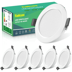 🔆🌟 LED Spots 230V 5W IP44, 6er Set LED Einbaustrahler Flach 3000K Warmweiß