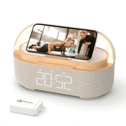 COLSUR Radiowecker Digital mit Wireless Charger und Bluetooth Lautsprecher