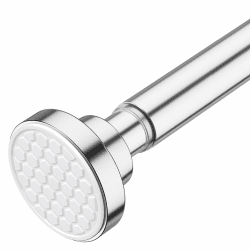 AIZESI 1Stück Gardinenstange ohne Bohren 100-185CM Duschstange ausziehbare Vorhangstange ohne Bohren Spannstange Teleskopstange Vorhang für Bad, Fenster, Schrank Silber 🚿