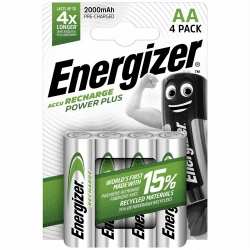 🔋 Energizer Batterien AA, wiederaufladbar, 4 Stück, Recharge Power Plus - Sonderangebot!