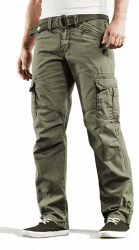 Angebot: Timezone BenitoTZ Herren Cargohose Benito mit Stoffgürtel 36W / 34L Light Tank Green 🌟👖