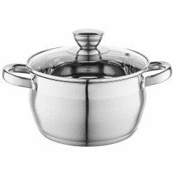 FLORINA Topf aus Edelstahl (3,4 l) 20 cm mit Glasdeckel 🍲