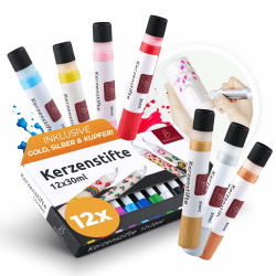 Premium 12er Set Kerzenstifte 🎨 Candle Pen - Perfekt zum Kerzen Dekorieren!