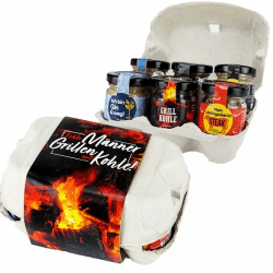 🔥 Geschenkset Grillen 'Echte Männer grillen mit Kohle' - Altenburger Original Senf-Set 🎁