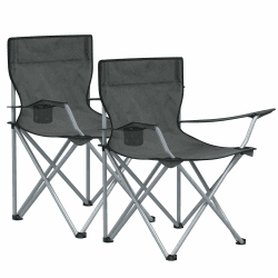 🏕️ SONGMICS Campingstühle 2er Set - Faltbarer Outdoor Stuhl mit Getränkehalter