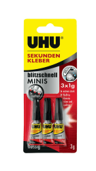 🔥 UHU Sekundenkleber blitzschnell MINIS flüssig 3x1g lose - Sonderangebot!