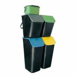🌟 Küchen Mülleimer Set 4 Stück: 2x 35L + 2x 25L + 1x 4,5L mit Deckel 🗑️