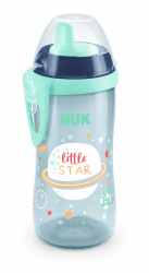 NUK Kiddy Cup Night Trinklernflasche mit Leuchteffekt 🌟 | BPA-frei | 300 ml | Planeten (blau)