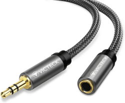 VICTECK Klinke Verlängerung, 2m Nylon 3.5mm Stereo Klinken Audio Verlängerungskabel 🎶🔊