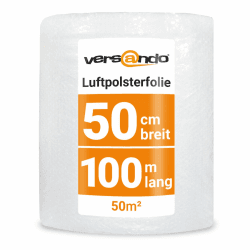 📦🔒 Premium Luftpolsterfolie 100m x 0,5m | Versand, Verpackung, Umzug | Noppenfolie Bubble Wrap LPF Rolle