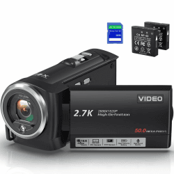 Delmodes Videokamera 2.7K Camcorder 50MP 16X Digitalzoom Vlogging Camera 📹🌟