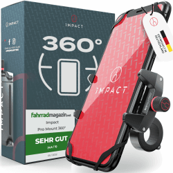 IMPACT® Pro Mount 360° - Handyhalterung Fahrrad 🚴‍♂️ [Smartphone KOMPATIBEL 4-7 Zoll] - iPhone 14 15 Pro Max