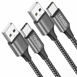 🔋📱 USB C Kabel [2Pack 2M] 3.1A Ladekabel USB C Schnellladekabel Nylon USB C Ladekabel für iPhone, Samsung, Huawei, Google Pixel, Xperia XZ