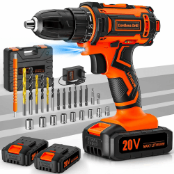 🔧🔋 Akkuschrauber 20V Akku Bohrschrauber Set mit 2 Akkus 2.0Ah 🧰⚙️