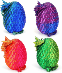Zhancydeal 4er Set Miniatur 3D Drachenfiguren im Drachenei – 12,5 cm bewegliche Drachenspielzeuge für Ostern Kinder – Bunte Designs 🐲🎁