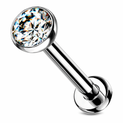 Labret Piercing Titan Zirkonia Silber 😍👂