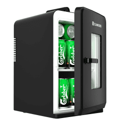 Cumeod 15 Liter/ 21 Dosen Mini Kühlschrank 🌟 2 in 1 Kleiner Kühlschrank mit Kühl- und Heizfunktion 🥤 Schwarz