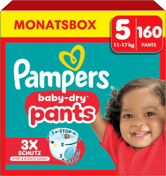 👶🌟 Mega Angebot: Pampers Baby-Dry Pants Größe 5, 160 Windeln, 11kg-17kg 🌟👶