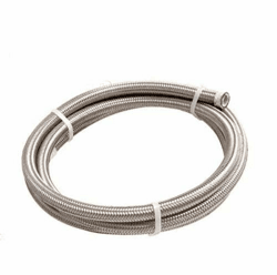🔥 AN-8 AN8 7/16" 1M Teflon Edelstahl geflochtener Brenngasschlauch für Gasschlauch, Silber 🔥