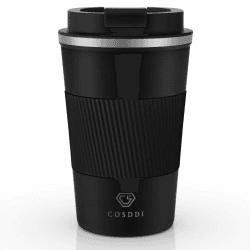 CS COSDDI Thermobecher- Isolierbecher, Edelstahl Travel Mug, 13oz/380ml Vakuum auslaufsicher Reisebecher mit Deckel, Autobecher, doppelwandig isoliert