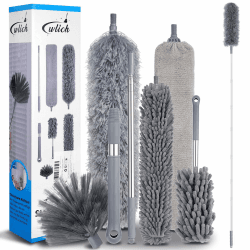 🧹 8-teiliges Staubwedel Teleskop Set - Perfekt für die Reinigung von hohen Decken und schwer erreichbaren Stellen