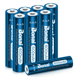 Akku AAA 600mAh Wiederaufladbare Solarleuchten Garten Batterien 1,2V AAA Accu NI-MH Aufladbare Solar Bodenleuchten Akkubatterien (8 Stück)