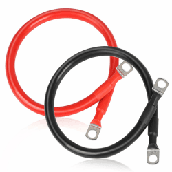 🔋🔌 2 Stück Batteriekabel M10 50cm 35mm2 12V/24V Kupfer Ringklemmen Schwarz + Rot