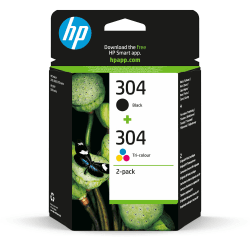 🖨️ HP 304 (3JB05AE) Multipack Original Druckerpatronen 1xSchwarz,1x Farbe
