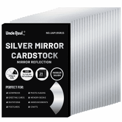 A4 Silberfarbenes Spiegelkartonpapier, 25 Blatt, 250 g/m²/92 lb - Luxuriöses metallisch reflektierendes Papier