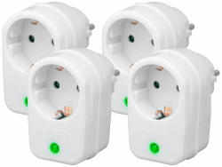 🔌🔒 Goobay 51270 Netz- und Überspannungsschutz Steckdosenadapter weiß 230 V max. 3500 W (Packung mit 4)