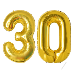🎈🎉 Geburtstag Zahlen Luftballon 30 Jahre | Folienballon Gold - 40"-101cm Geburtstagsdeko 🎁🎈