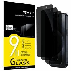 📱🔒 NEW'C 3 Stück iPhone 15 Pro, iPhone 15 Blickschutz Panzerglas 6,1 Zoll