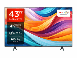 TCL 43T7B 43-Zoll QLED Pro Fernseher 🌟 4K Ultra HD 📺 HDR Pro 🔊 Smart TV Unterstützt von Google TV