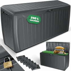 🌿 KESSER® Auflagenbox 290 Liter Mit Rollen Griffe 100 kg belastbar 🌞