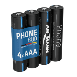 🔋 ANSMANN Telefon Akku Micro AAA LR03 800mAh 1,2V NiMH, 4 Stück 🔋