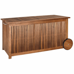 🌿🏡 Casaria® Gartenbox Holz 350L Deckel 160kg belastbar 🌞🌧️ Wetterfest 117x52cm