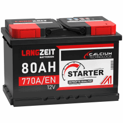 🚗 LANGZEIT Autobatterie 80Ah 12V 770A/EN Starterbatterie +30% mehr Leistung 🌟