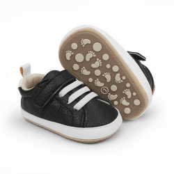 👶👟 RVROVIC Baby Jungen Mädchen Sneaker Anti-Rutsch Oxford Loafer Flats Säugling Kleinkind PU Leder Weiche Sohle Baby Schuhe 0-6 Monate 4 Schwarz Angebot