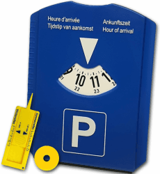🚗 M&H-24 Parkscheibe Auto Parkuhr mit Eiskratzer - Parkscheiben mit Reifenprofilmesser und Einkaufswagenchip | Parking Disc aus Kunststoff