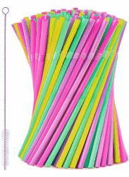 🎉 Neon Fun Strohhalme: Party-Trinkhalme in verschiedenen leuchtenden Farben